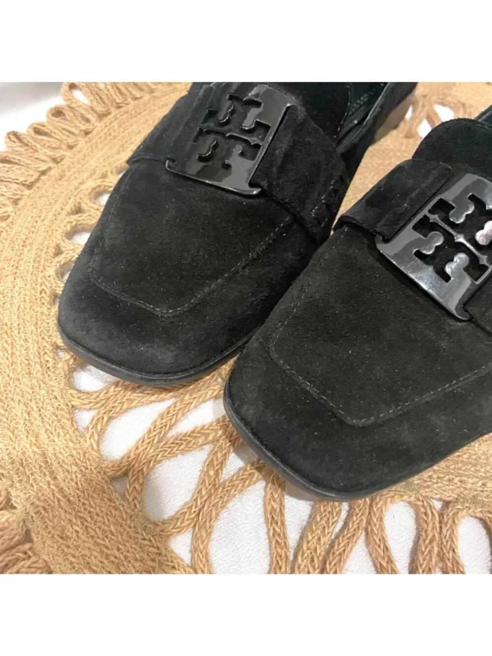 Tory Burch Georgia Loafers in Perfect Black Suede Size 7.5 Old Money Chic